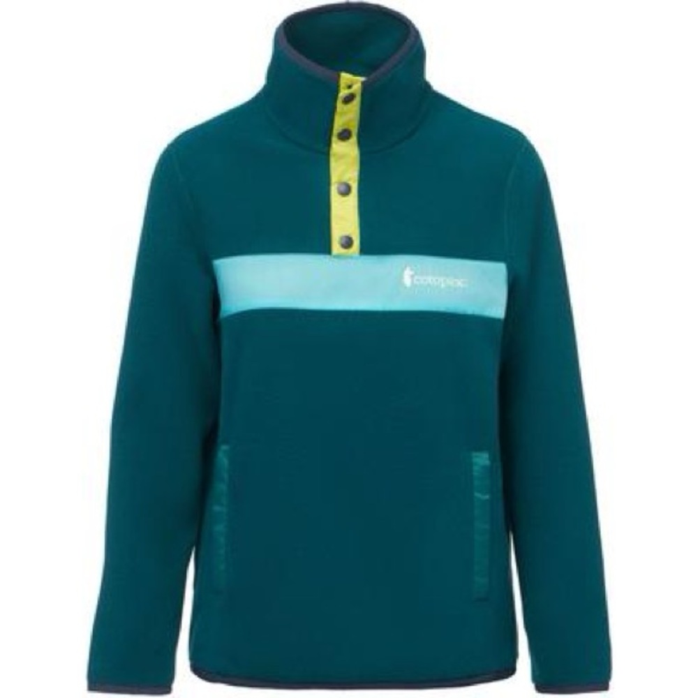 Cotopaxi Teca Fleece Pullover Jacket Dark Green Yellow (swimmingly) medium